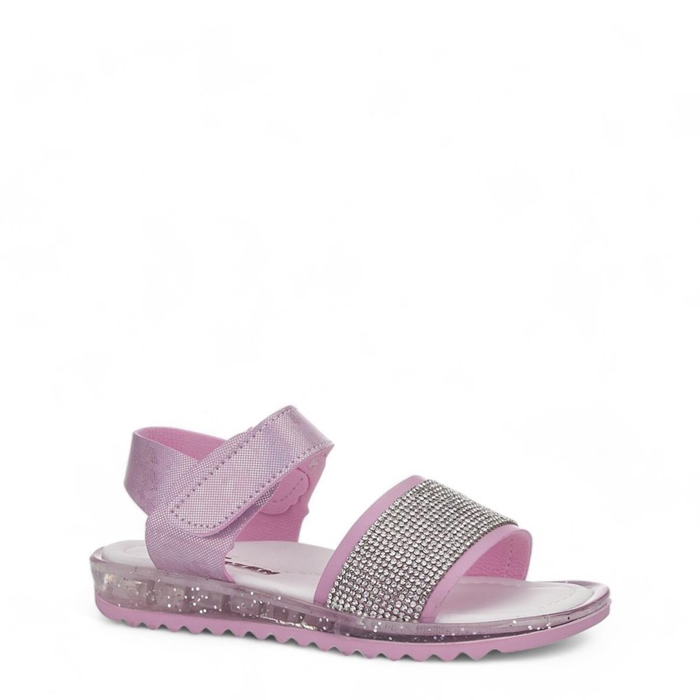ARZEN Sandalet 015 3 Pembe Simli Taşlı