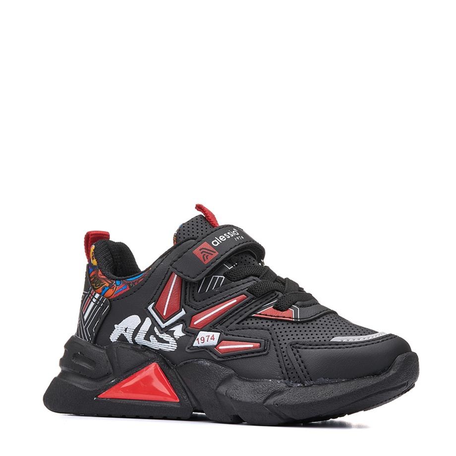 ALESSİO Spor 049 C Siyah Kırmızı Siyah