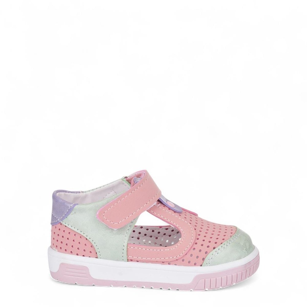 ARZEN Sandalet 030 Pembe Nubuk Yeşil
