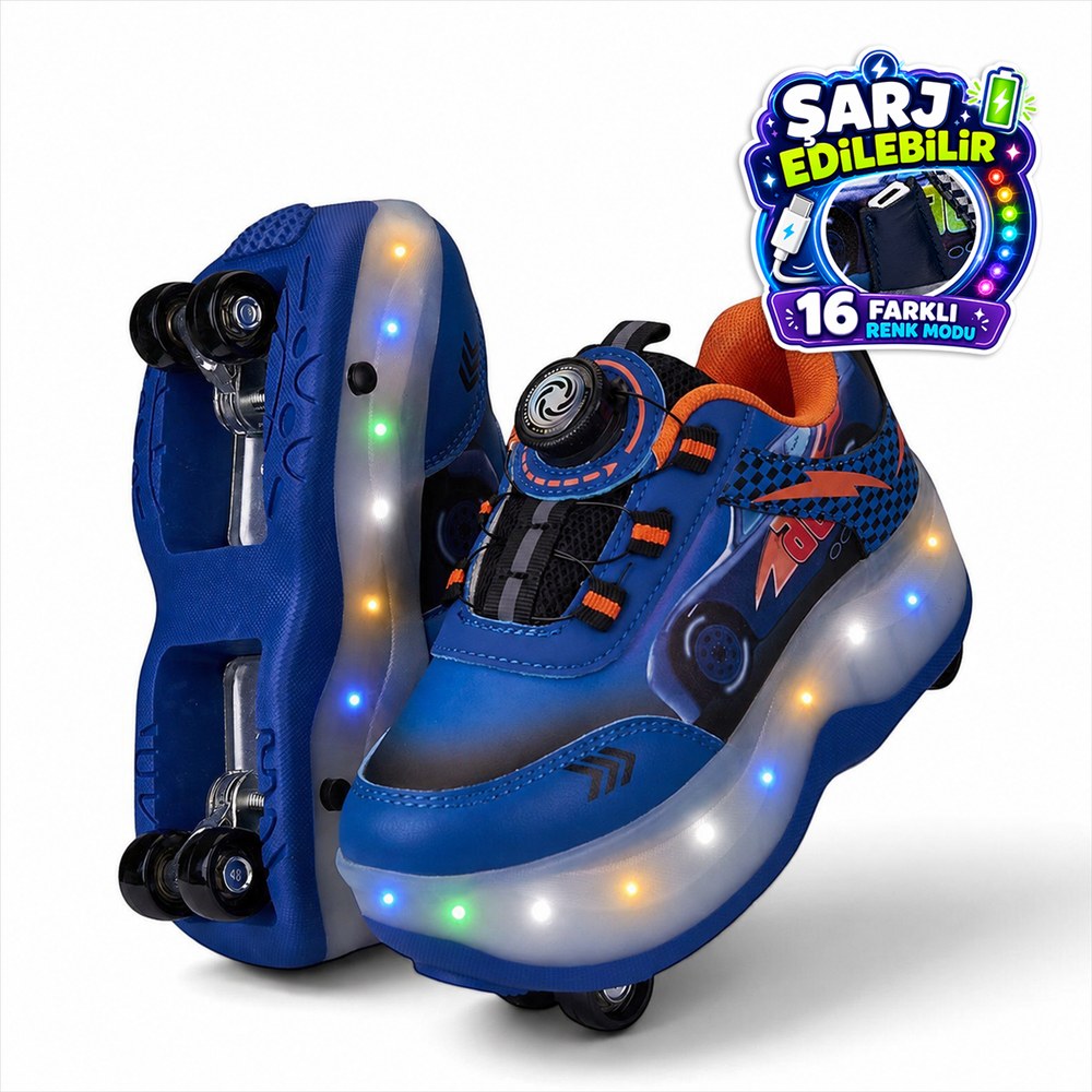 PANTER KİDS F Spor Paten 001 Mavi Turuncu (1)