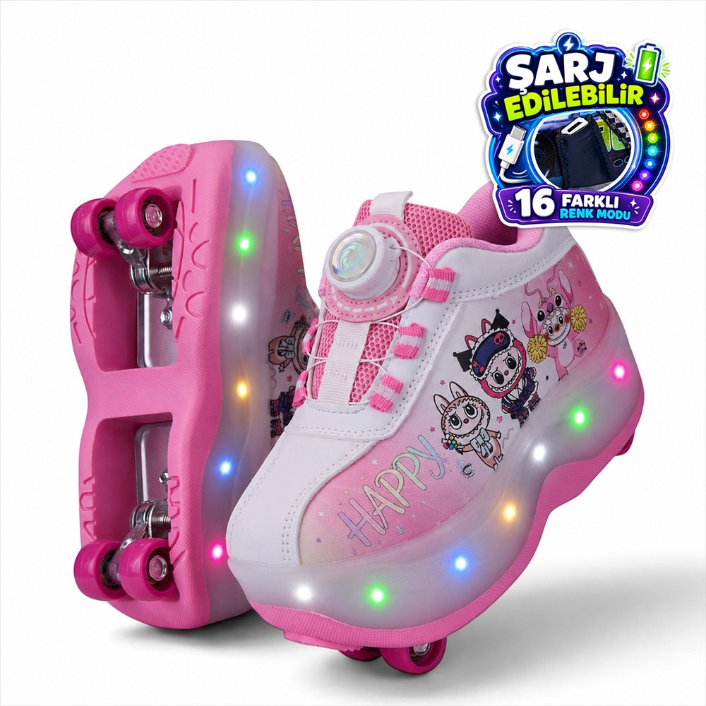 PANTER KİDS F Spor Paten 002 Pembe Beyaz (2)
