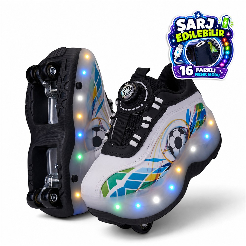 PANTER KİDS F Spor Paten 002 Siyah Beyaz (1)
