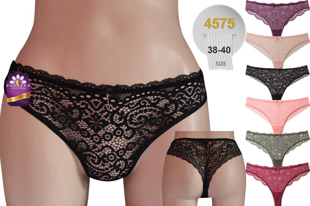 Papatya 4575 Asorti Bayan Tanga Komple Bant Dantel