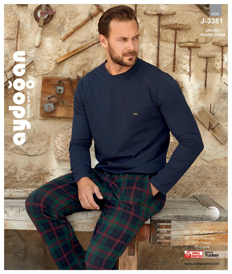 Aydoğan 3381 Bay Jakarlı Pijama Takım