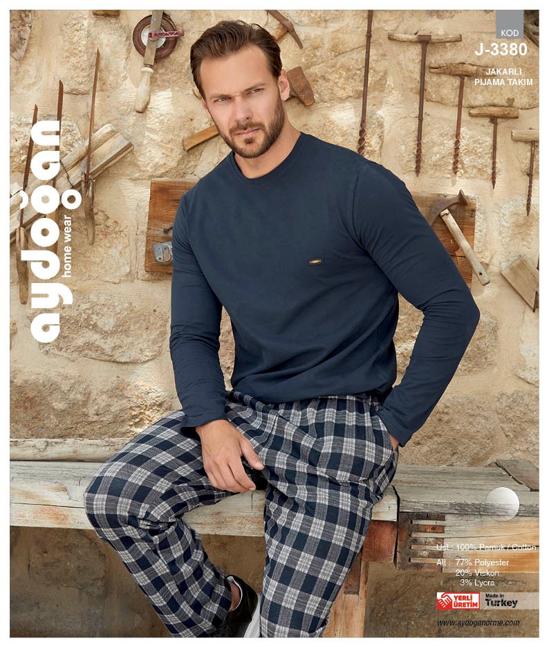 Aydoğan 3380 Bay Jakarlı Pijama Takım