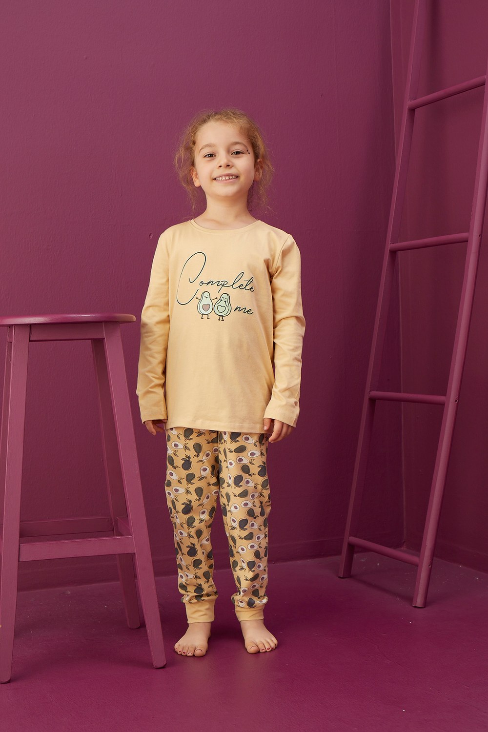 Elitol 8044 Hardal Çocuk U.Kol Pijama Takım YAŞ:4/5