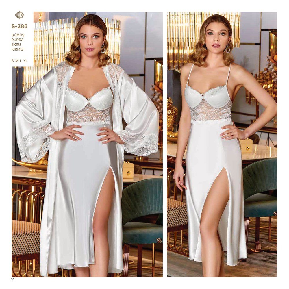 Jeremi S285 Saten Brodeli 6'LI Set Takım
