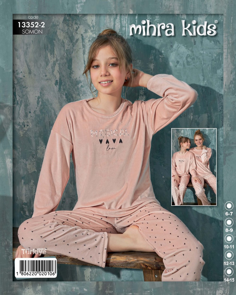 Mihra 13352-2 Çocuk Kadife Magical Pj Takım