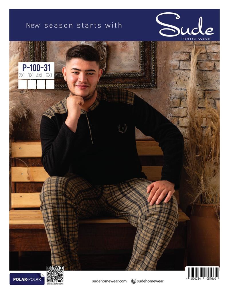 Sude P-100-31 Erkek Battal Polar Pijama Takım