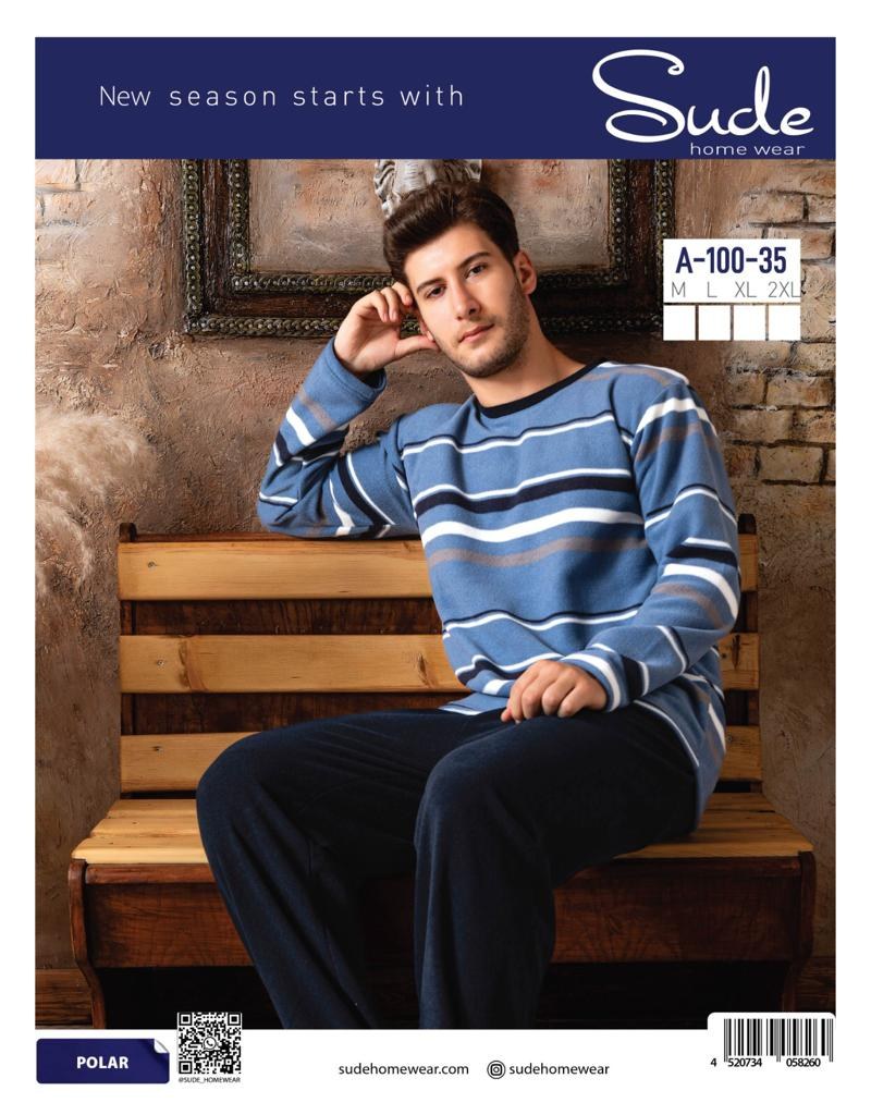 Sude A-100-35 Erkek Polar Pijama Takım