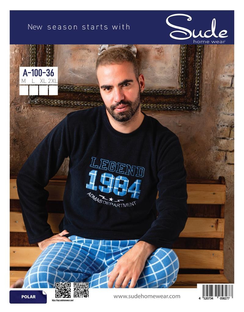 Sude A-100-36 Erkek Polar Pijama Takım