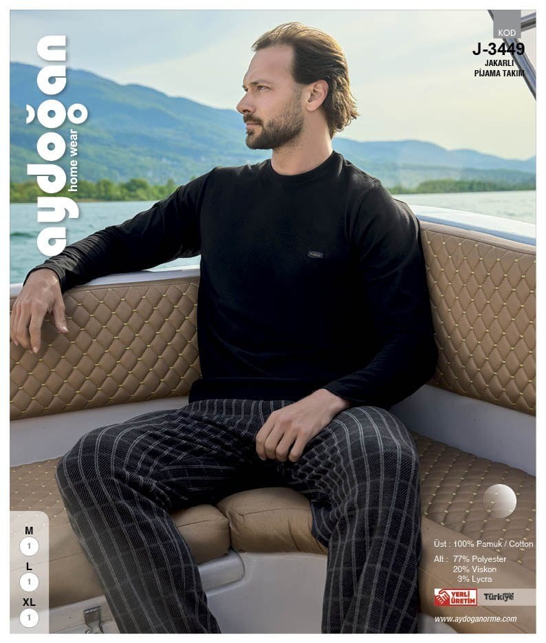 Aydoğan 3449 Bay Jakarlı Pijama Takım