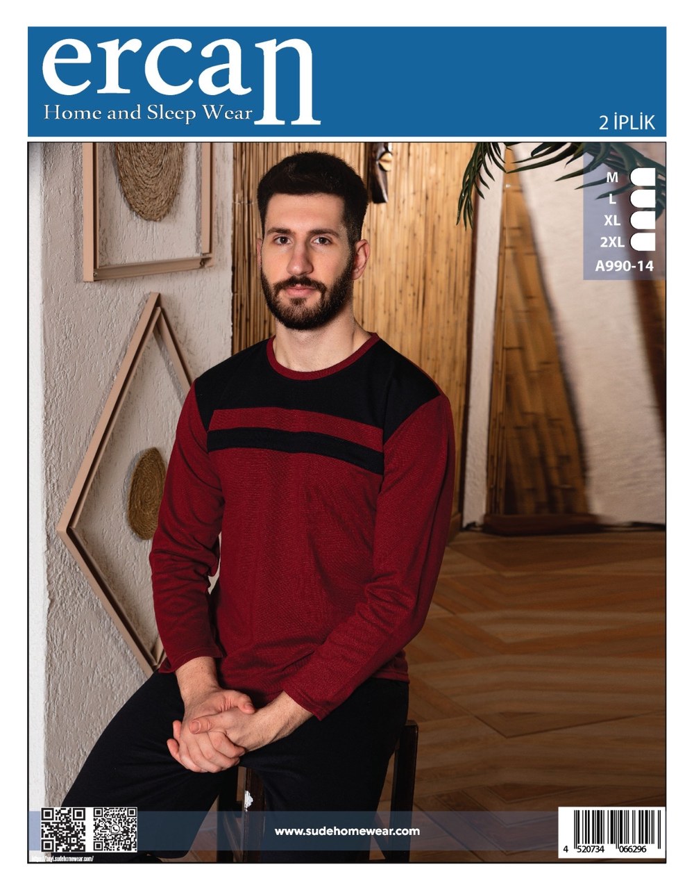 Ercan A-990-14 Erkek 2'İPLİK Pijama Takım