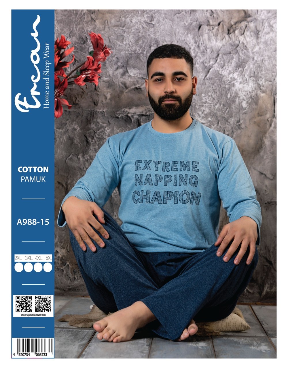 Ercan A-988-15 Erkek Battal Suprem U.Kol Pj Takım