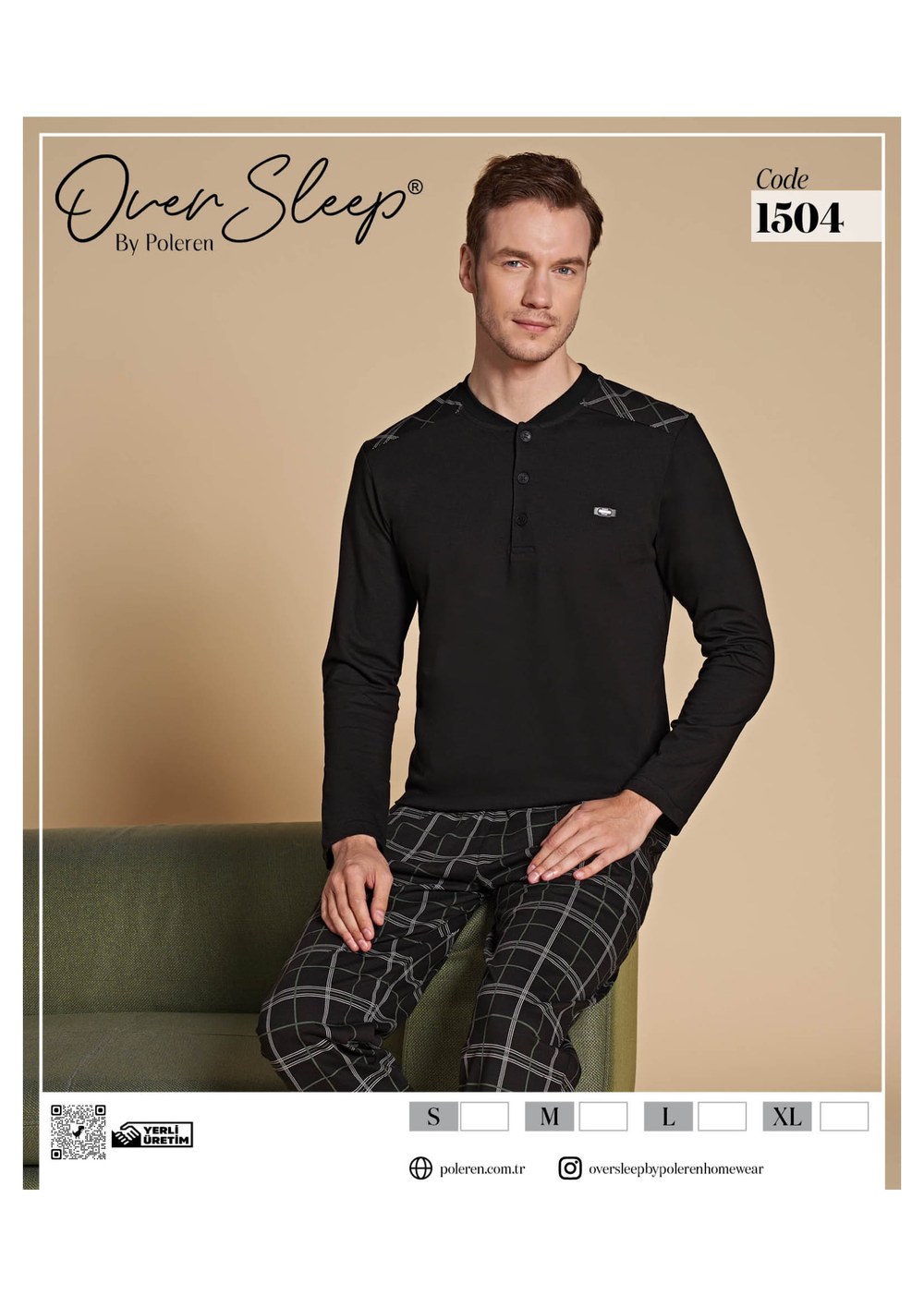 Over Sleep 1504 Siyah Erkek Pijama Takım