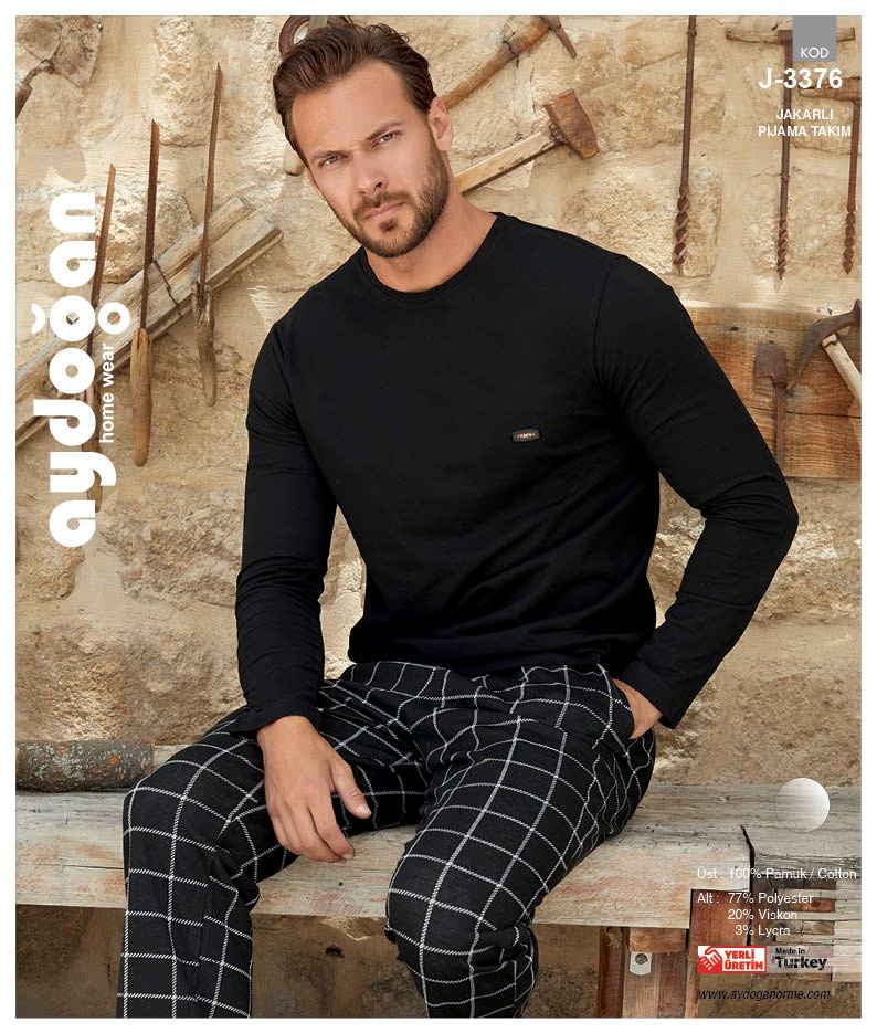 Aydoğan 3376 Bay Jakarlı Pijama Takım