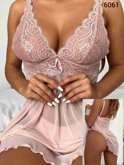 Beleng 6061 Pudra Fantazi Dantel Gecelık
