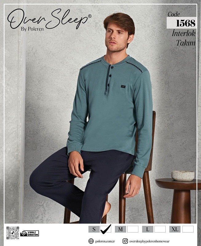 Over Sleep 1568 Mint Erkek İnterlok Pj Tkm