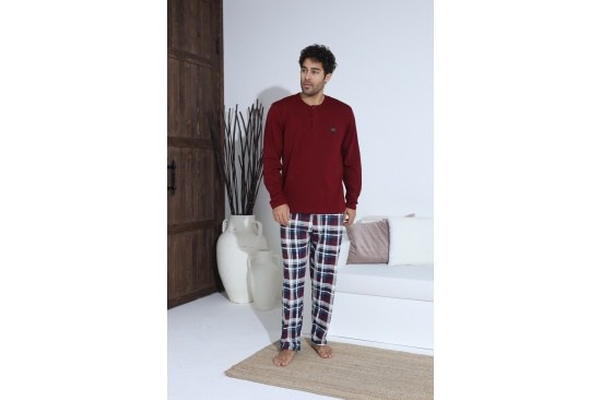 Boyraz 70031 Erkek Süprem Penye U.Kol Pijama Takımı