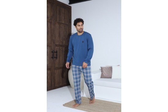 Boyraz 70023 Erkek Süprem Penye U.Kol Pijama Takımı