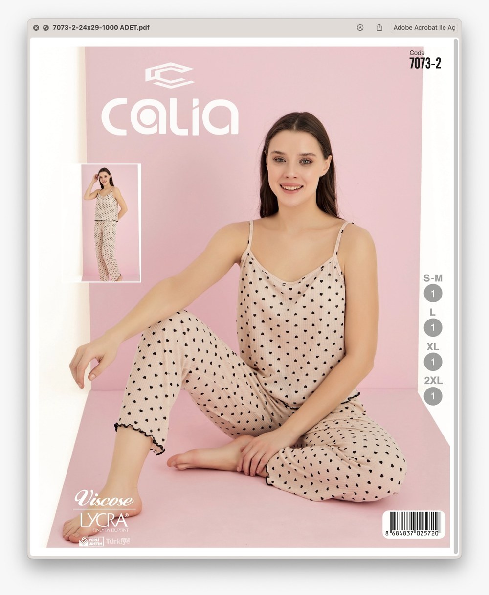 Calia Bayan Raporlu İp Ask.Pijama Takım