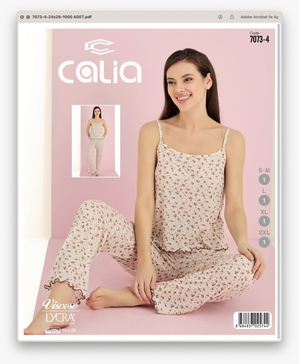 Calia Bayan Raporlu İp Ask.Pijama Takım