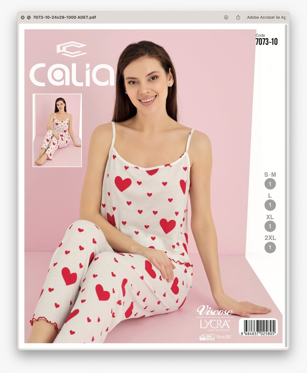 Calia Bayan Raporlu İp Ask.Pijama Takım