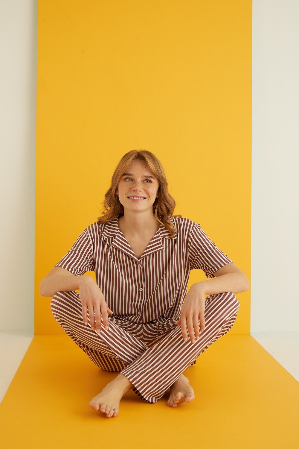 Eliz 7054-31 Bayan Bamboo Desenli Düğ.Pijama Takım