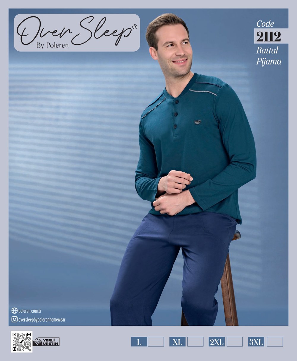 Over Sleep Erkek Poleren Battal Petrol Pijama Takım