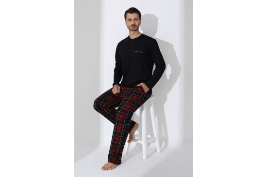Boyraz 70079 Erkek İnterlok U.Kol Pijama Takımı