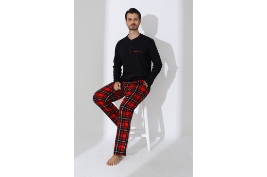 Boyraz 70081 Erkek İnterlok U.Kol Pijama Takımı