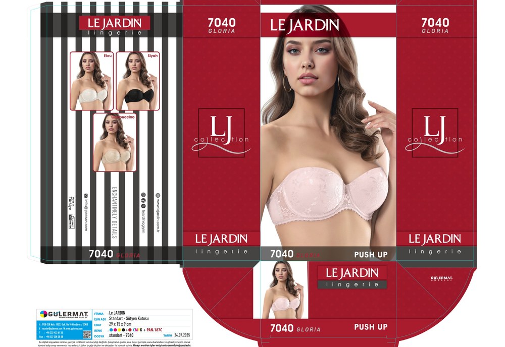 Le Jar Dantel Kaplı Straplez İçi Dolu Sutyen 7040