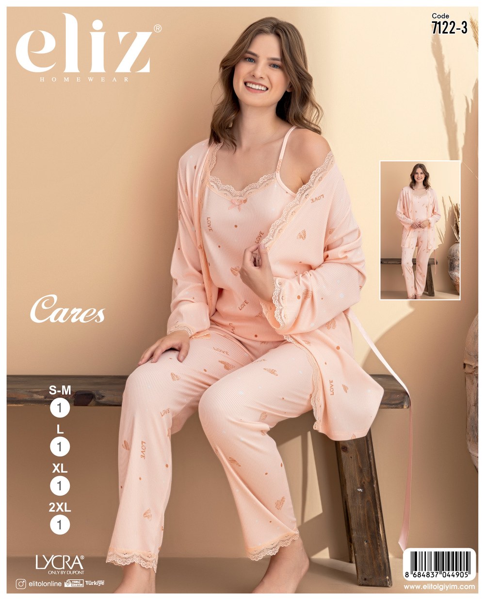 Eliz Bayan Cares Sabahlık Pijama Takım