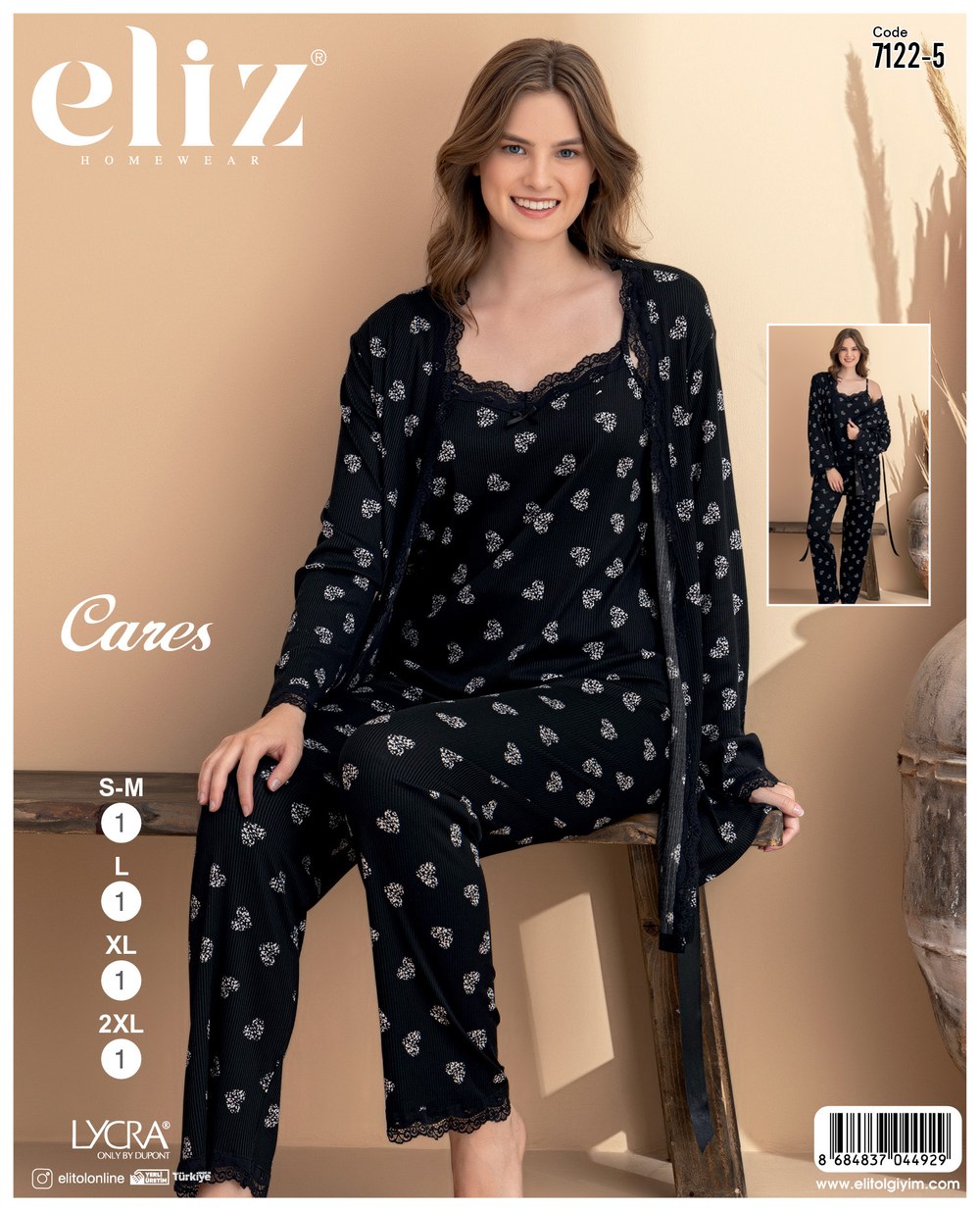 Eliz Bayan Cares Sabahlık Pijama Takım