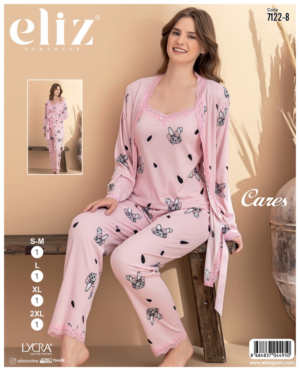 Eliz Bayan Cares Sabahlık Pijama Takım