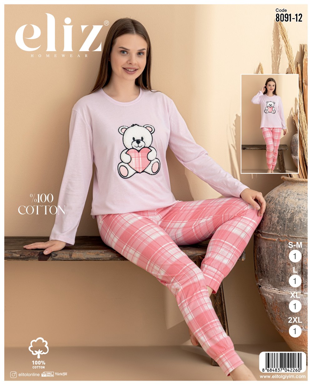 Eliz Bayan Süprem Basic Pijama Takım