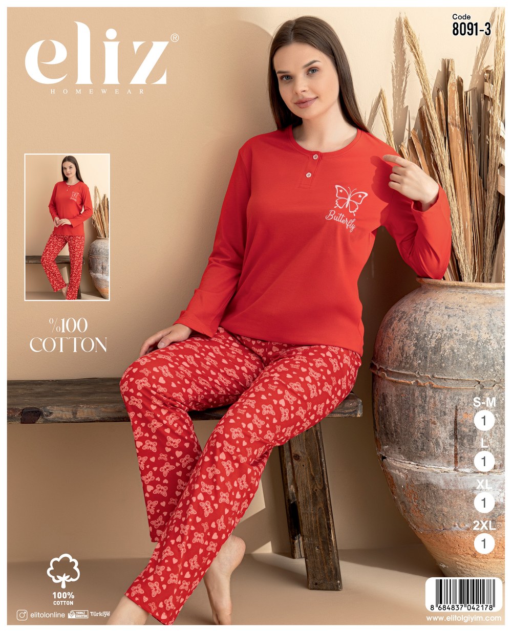 Eliz Bayan Süprem Basic Pijama Takım