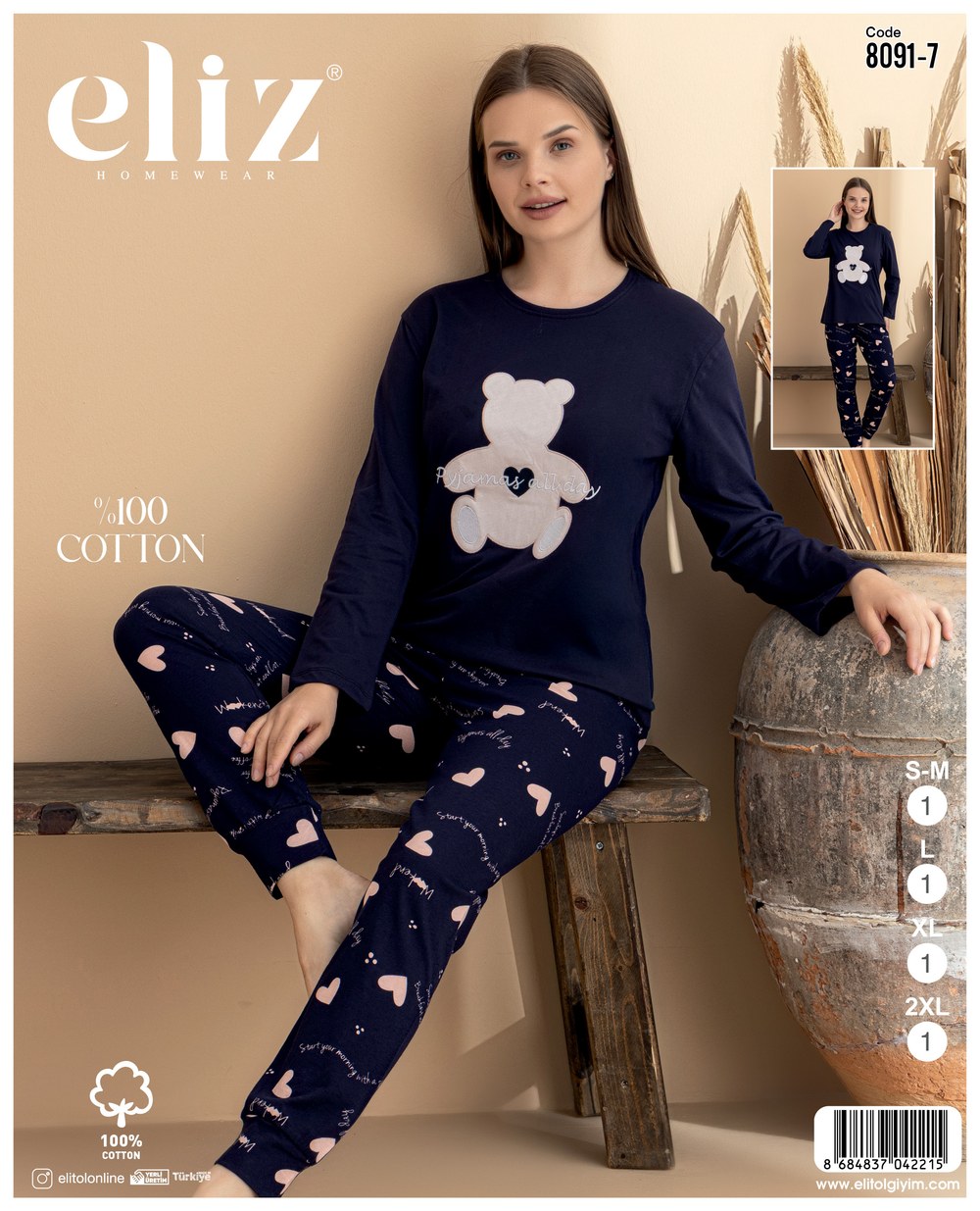 Eliz Bayan Süprem Basic Pijama Takım
