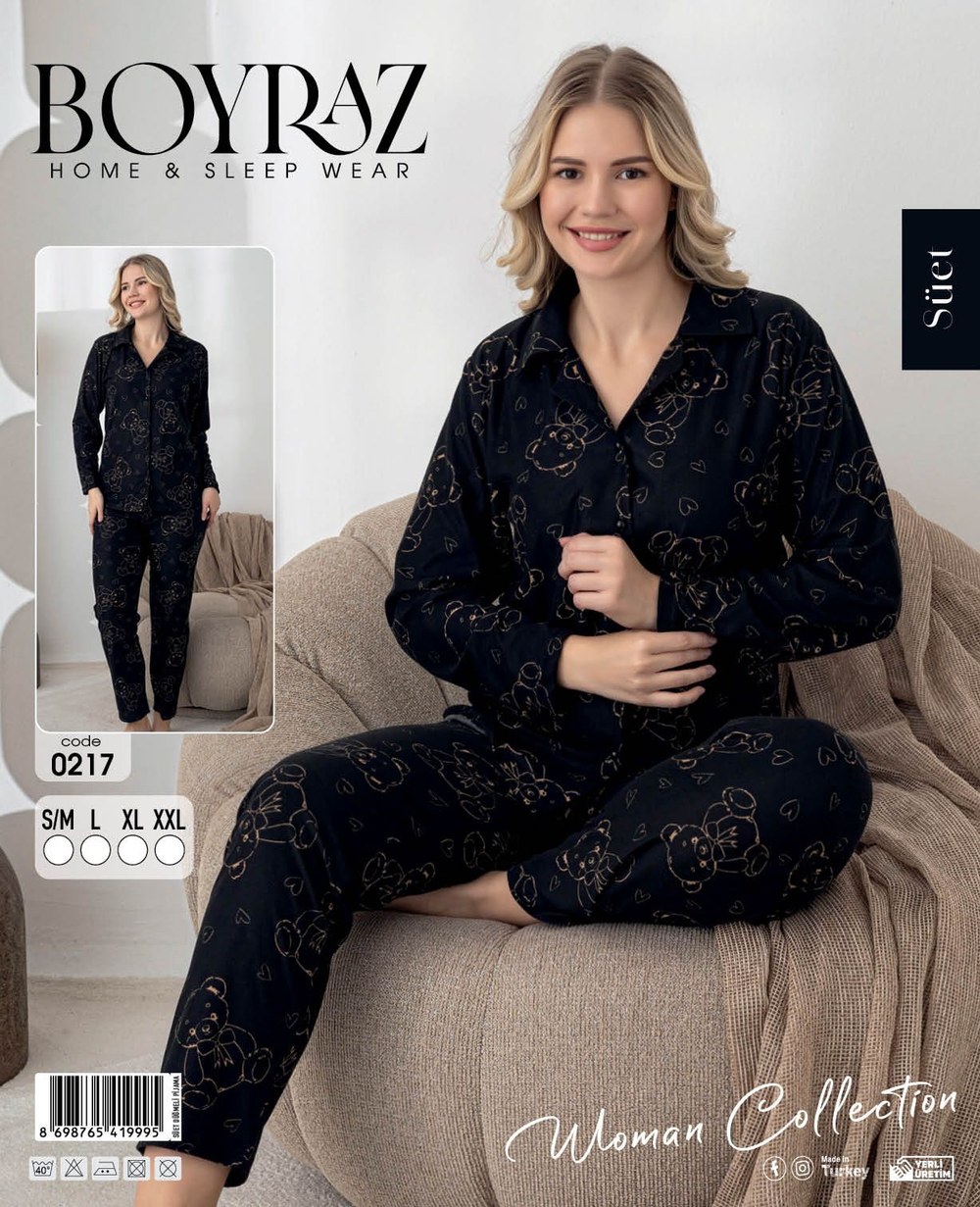 Boyraz 0217 Bayan Süet Düğ. U.Kol Pj Takım