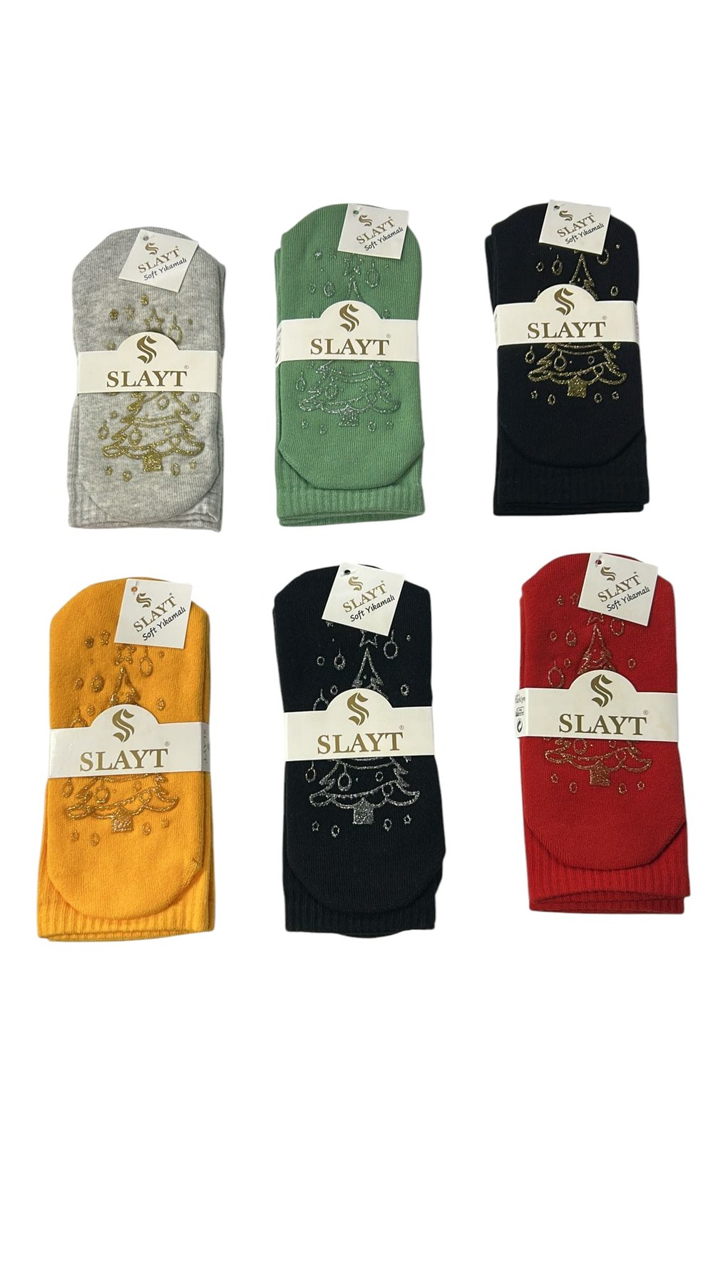 Slayt Bayan Thermal Yılbaşı Baskılı Çorap