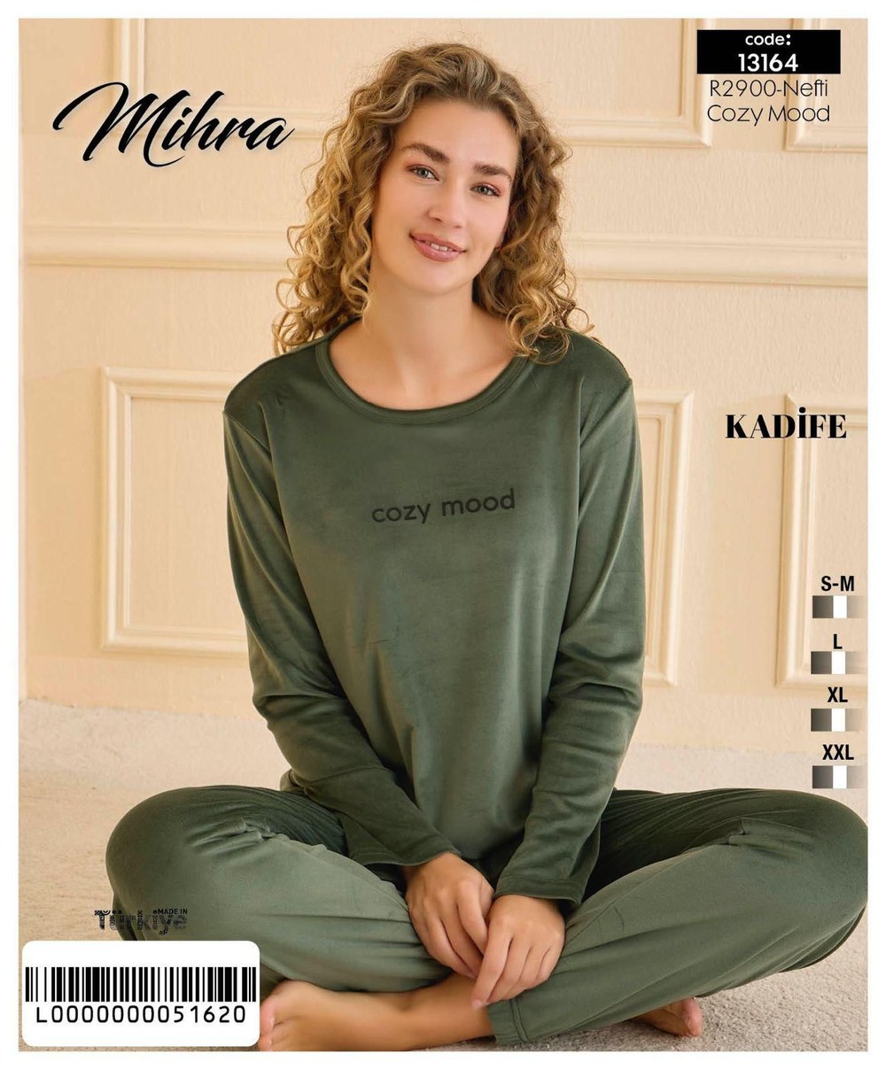 Arcan 13164 Nefti Bayan Kadife U.Kol Pijama Tkm