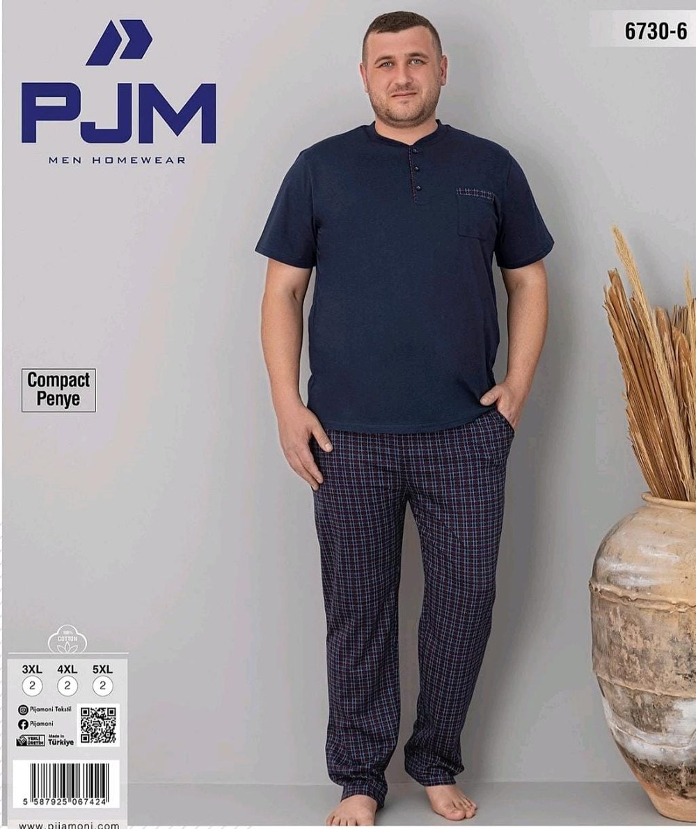Pjm 6730-6 Erkek Compact Penye Battal K.Kol Pj Tkm