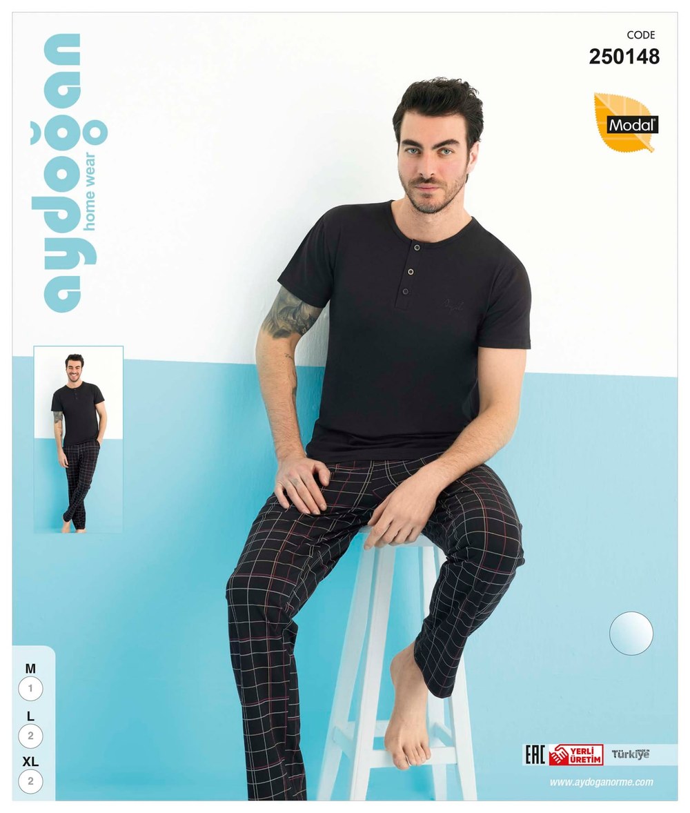 Aydoğan 250148 Erkek Modal K.Kol Pijama Takımı