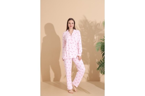 Boyraz 01462 Bayan Milan Ceket Yaka Pijama Takım