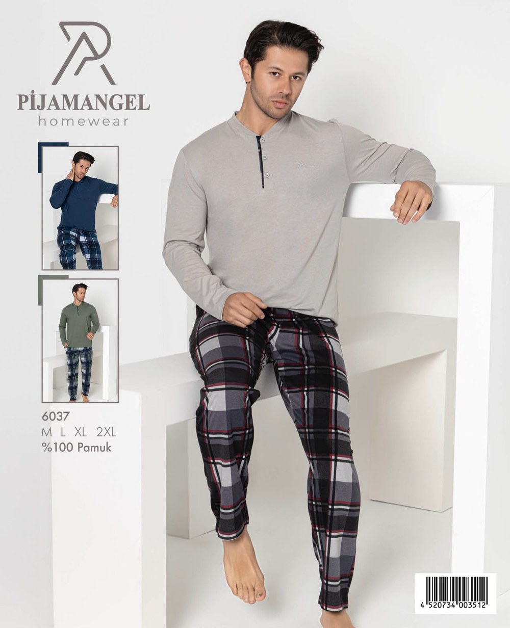 Pijamangel Erkek Penye Süprem U.Kol Pijama Takım