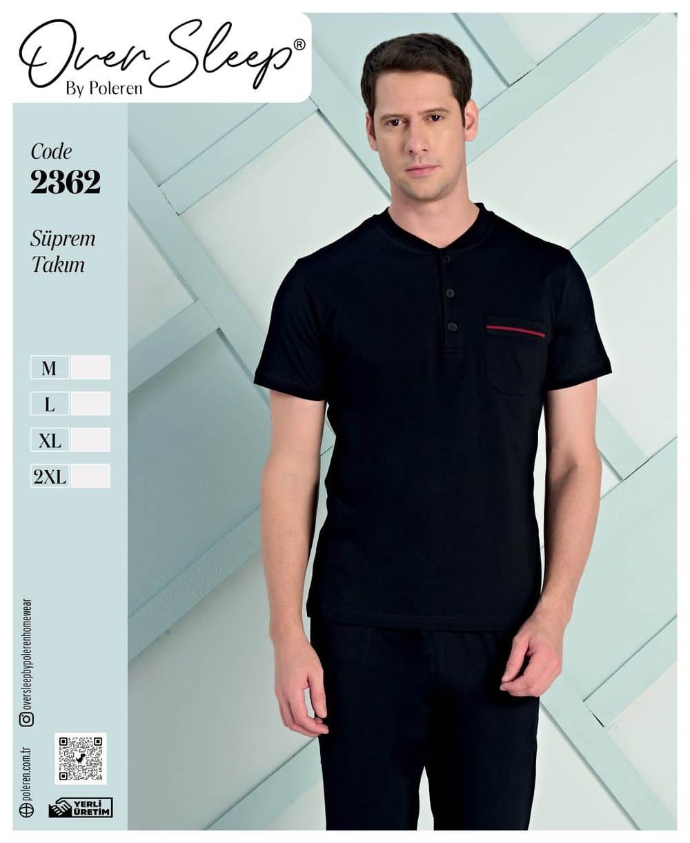 Over Sleep Erkek Poleren Süprem K.Kol Siyah Pjk Takım