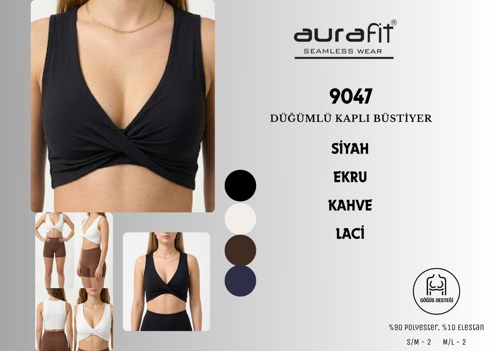Aurafıt Bayan Katya Düğümlü Kaplı Bustiyer