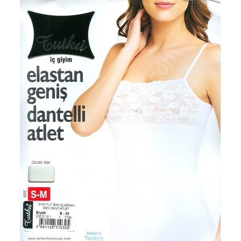 Tutku 0147 Bayan Elastan Geniş Dantelli Atlet