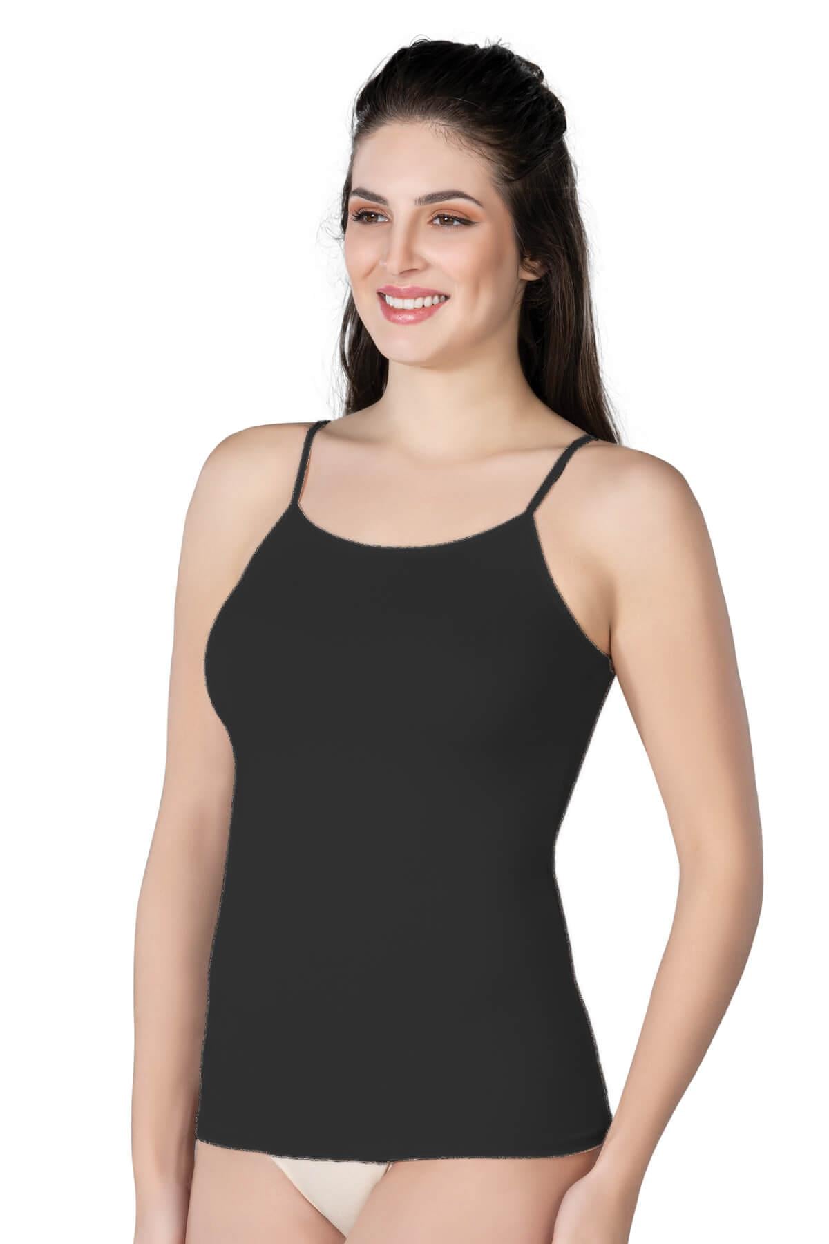 Siyah Emay 1410 Modal Cotton İnce Askılı Atlet