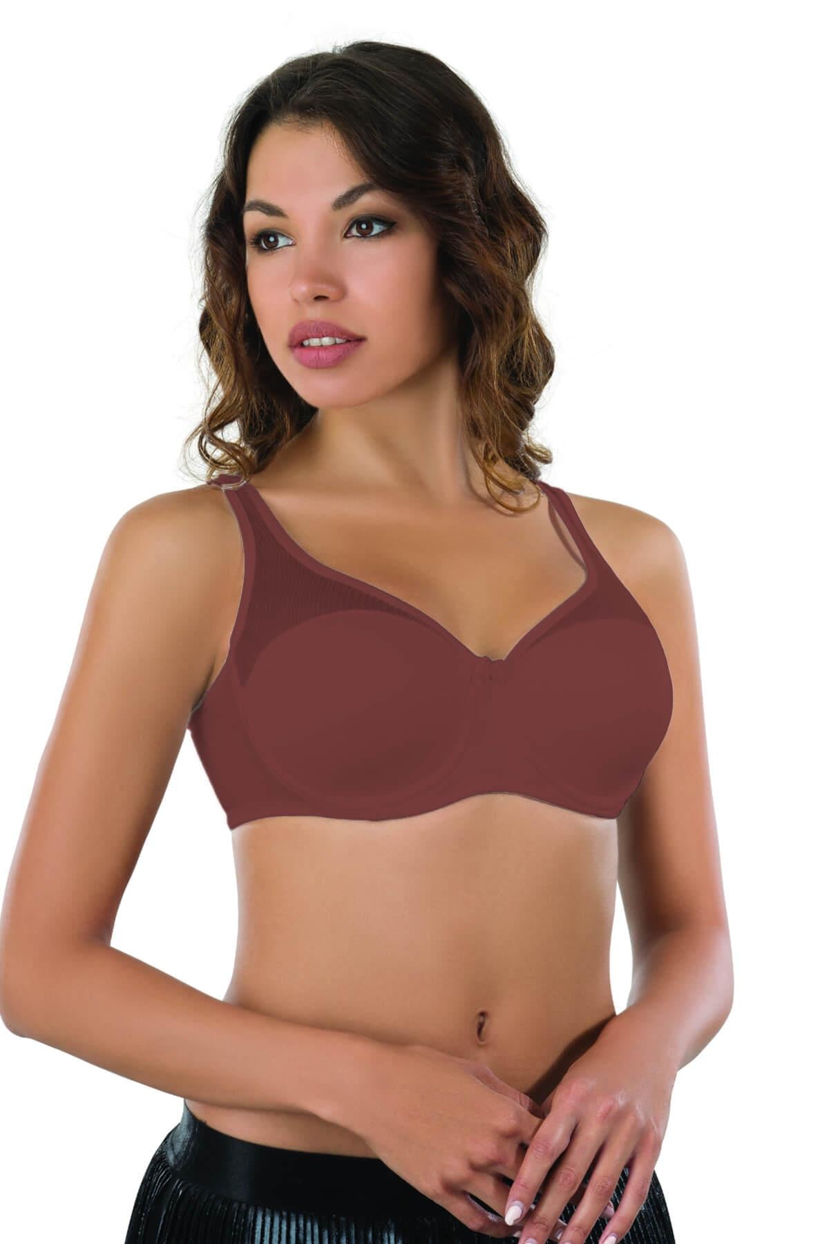 Bordo Emay 167c Pedli Tül Toparlayıcı Sütyen